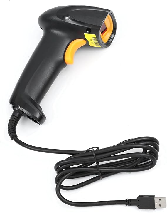 USB 1D Barcode Scanner, Handheld Wired CCD Barcode Reader, Used for POS System Sensing, Stores, Supermarkets, Warehouses, Libraries, Supports Windows/Mac/Linux System Barcode Scanner