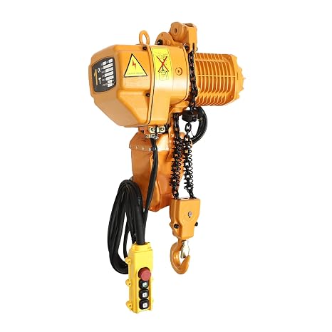 Electric Chain Hoist - 10FT Lifting Height with Electrical Hook - 1Ton Single Phase Overhead Crane with G80 Chain - Wired Remote Control for Garage, Shop, Hotel, Home - 120V Electric Hoist