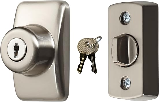 Ideal Security Deadbolt for Storm and Screen Doors, Satin Silver, Key Lock