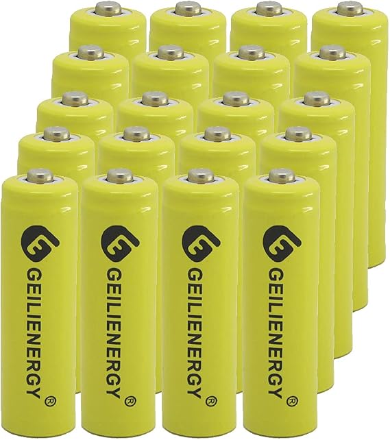 20 Pack Solar Light AA Rechargeable Batteries Ni-CD 600mAh,NiCd AA Rechargeable Batteries for Solar Lights Solar Lamp