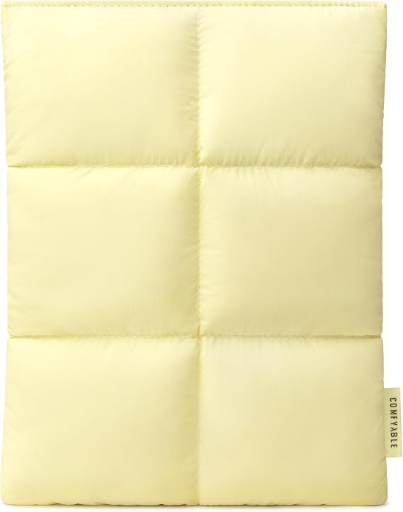 Comfyable Puffy Tablet Sleeve 7-8 Inch Compatible for iPad mini 7 2024 A17 Pro, Mini 6 2021 A15, Quilted Puffer Tablet Carrying Case for Women Men, Butter Yellow
