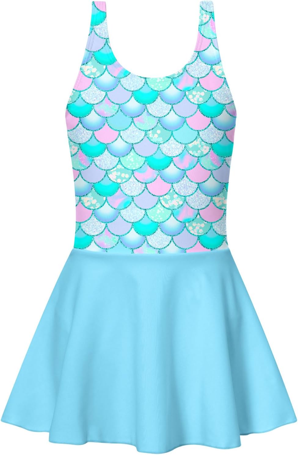 Yousie Girls Swimsuit One Piece Tropical Kids Bathing Suit Swimwear Adjustable Swim Dress 5-9 Years
