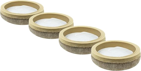 Super Sliders Secure Grip Formed Felt Movers for Furniture to Protect Hard Surfaces, 1.5", Beige (20 Pack)