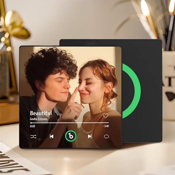 Personalized Music Fridge Magnet Custom Spotify Plaque Magnet Play Songs Customizable Photo Album Magnets for Refrigerator Anniversary Couples Gift Halloween Christmas Birthday Gifts