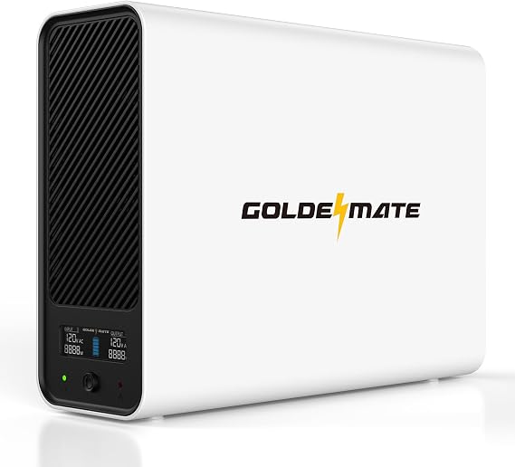 GOLDENMATE 1000VA/800W Lithium UPS Battery Backup & Surge Protector, White