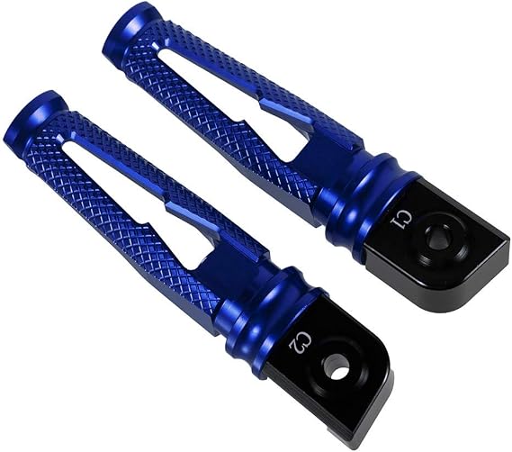Motorcycle Foot Pegs CNC Aluminum Rear Passenger Footrests for Kawasaki Z900 2017-2018 for Z1000 2003-2018 for ZX6R 2005-2018 for ZX10R 2008-2018 (Blue)