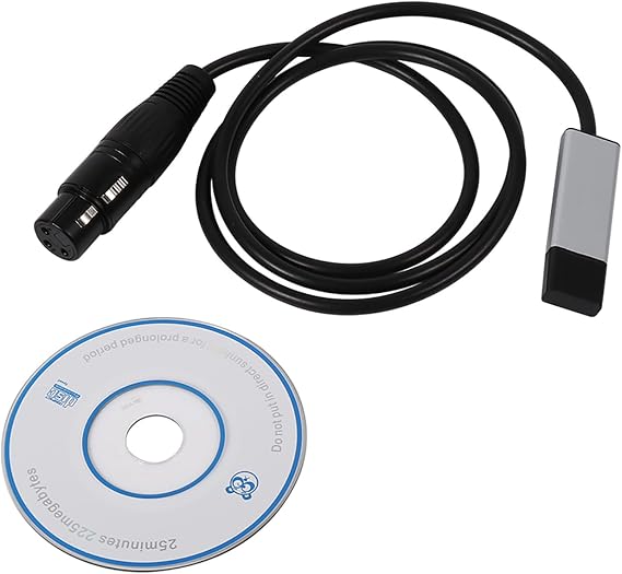 Raguso Mini USB to DMX Interface Adapter Controller DMX512 Computer Stage Lighting Controller Dimmer Computer PC Stage Lighting Controller Cable