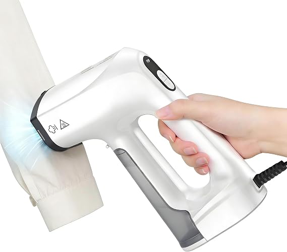 Suction Handheld Garment Steamer for Clothes, 2500Pa 2-in-1 Steam Iron & Vacuum Suction – One-Hand Operation, 30s Fast Heat-Up with LED Display, 160ml Portable Travel Steamer (220-240V, UK Plug)