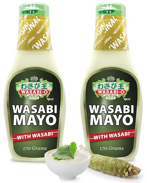 Wasabi Mayo by Wasabi-O, 2 x Squeeze Mayo Bottles of 6 Oz
