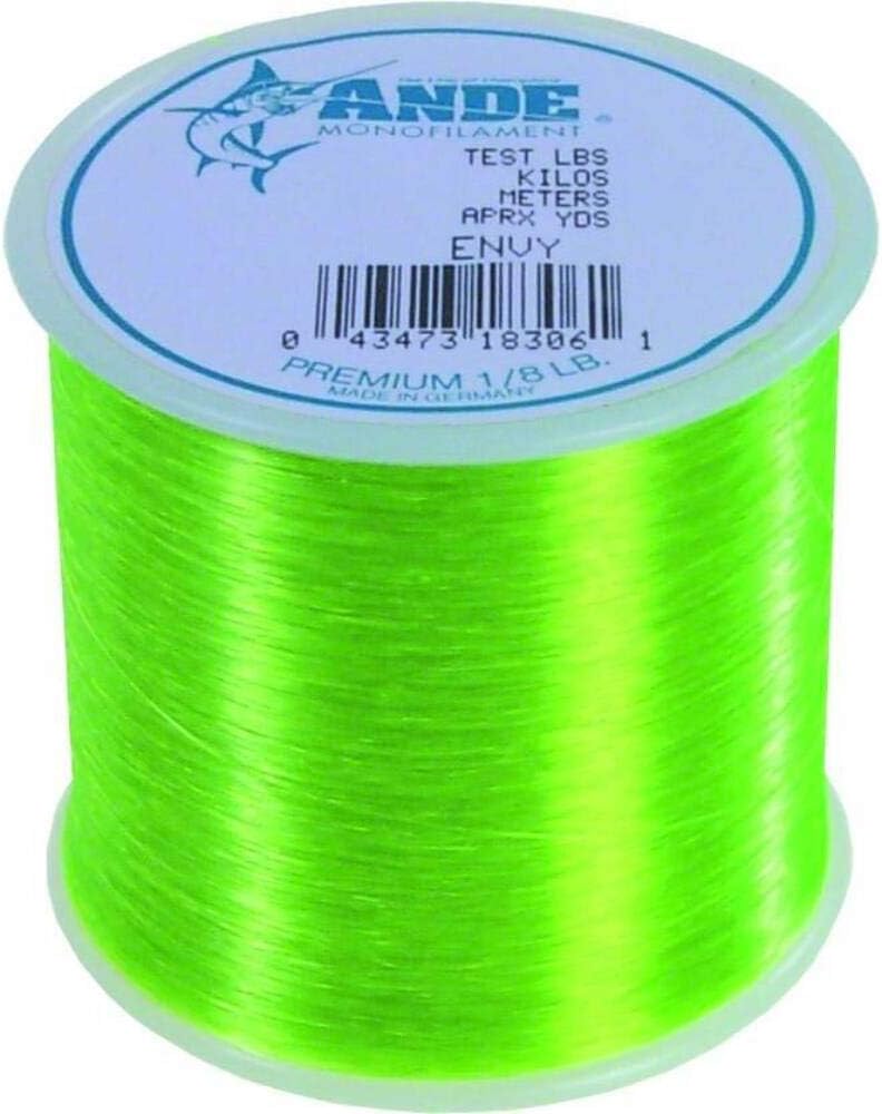Ande A18-12GE Premium Monofilament, 18-Pound Spool, 12-Pound Test, Bright Green Finish