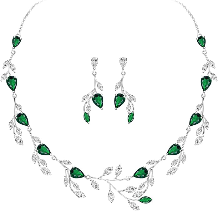 LMXXVJ Wedding Jewelry Set for Women,Teardrop Cubic Zirconia Necklace Earrings Adjustable Ring Bracelet Jewelry Set Formal Jewelry Gift