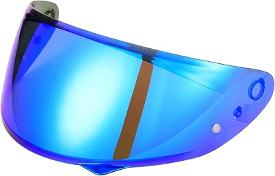 Soman C10 Visor, Tinted HJ-34P Shield Replacement Compatible with C10 Helmet UV Protection Smoke Revo Blue