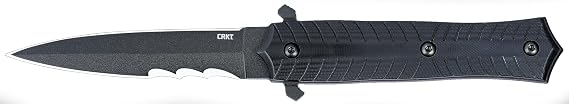 CRKT Xolotl Fixed Blade Knife with Sheath: SK-5 Blade w/Veff Serrations, G10 Handle, 2263