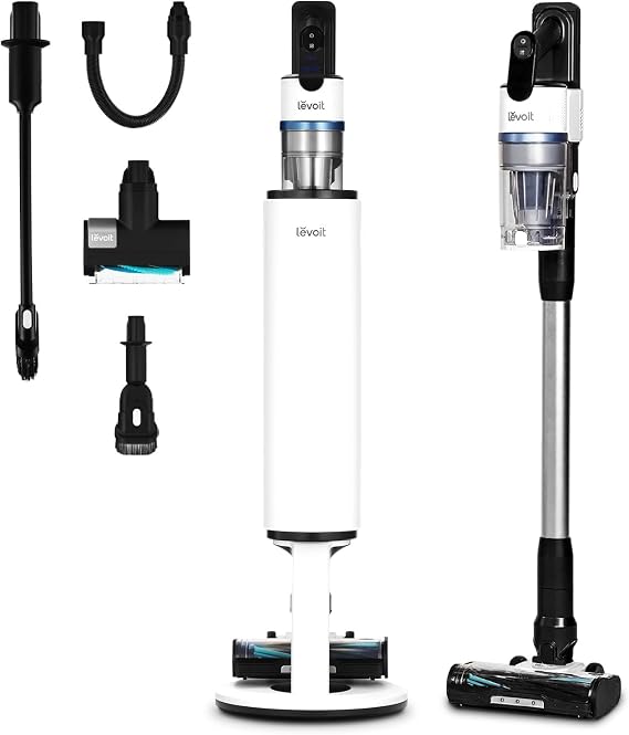 LEVOIT AEROTM Cordless Vacuum, Auto-Empty Station, Up to 70 Minutes, Premium | Ultra Suction for Pet Hair, HEPA Filter, TripleStrikeTM Anti-Tangle Brush, Sealed Dust Storage, Carpets & Hard Floors