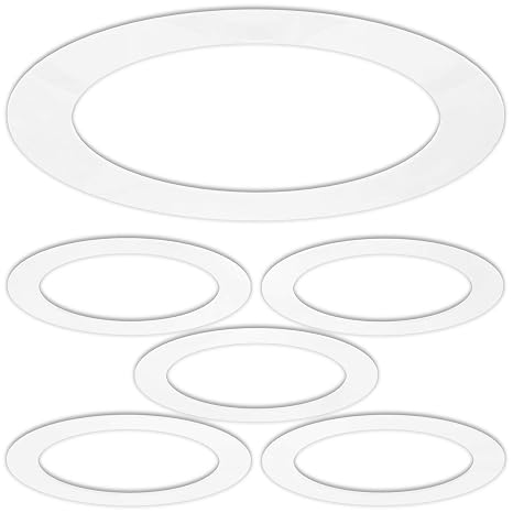 Gloss White Goof Trim Ring for Recessed Can Lighting Down Light, Outer Diameter 10 Inches, Inner Diameter 6.2 Inches (5 Pack)
