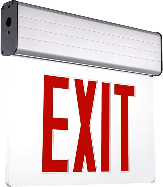 Red Edge Lit Exit Sign - Single Sided