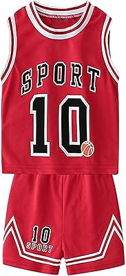 Toddler Kids Sports Shorts Set Baby Boys Girls Basketball Jersey Outfit Tracksuit Letters Tank Top Mesh Track Shorts