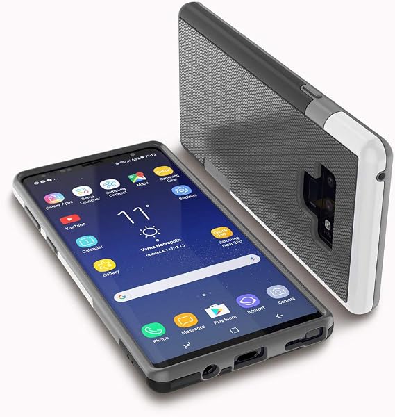 Jeylly for Galaxy Note 9 Case, One-Piece Ultra Slim 3 Color Impact Easy Grip Design Rugged Bumper Shockproof Protective Case Cover for Samsung Galaxy Note 9 (6.4 inch) - Light Gray