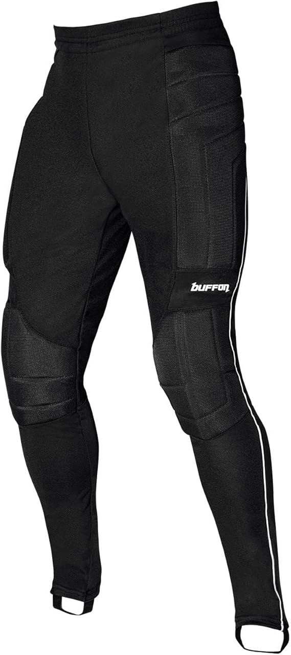 Buffon Mens Goalkeeper Pants Long Padded Soccer Goalie Pants with Knee & Hip Protection Sizes S to XXL
