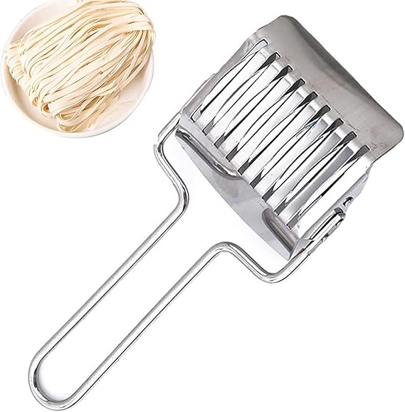Pasta Noodle Cutter, Stainless Steel Manual Noodle Lattice Roller Dough Cutter Pasta Spaghetti Maker Garlic Ginger Herb Mincer Kitchen Cooking Tools