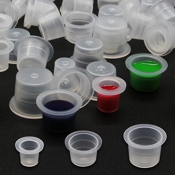Ink Caps - 300Pcs Mixed Disposable Plastic Pigment Ink Caps Cups(Small#8,Medium#11,Large#15) ........