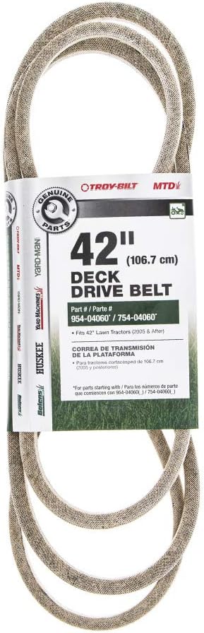 MTD Genuine Part 954-04060c Genuine Parts Riding Mower 42'' Deck Belt OEM Part for Troy-Bilt Cub-Cadet Craftsman Bolens Remington Ryobi Yardman
