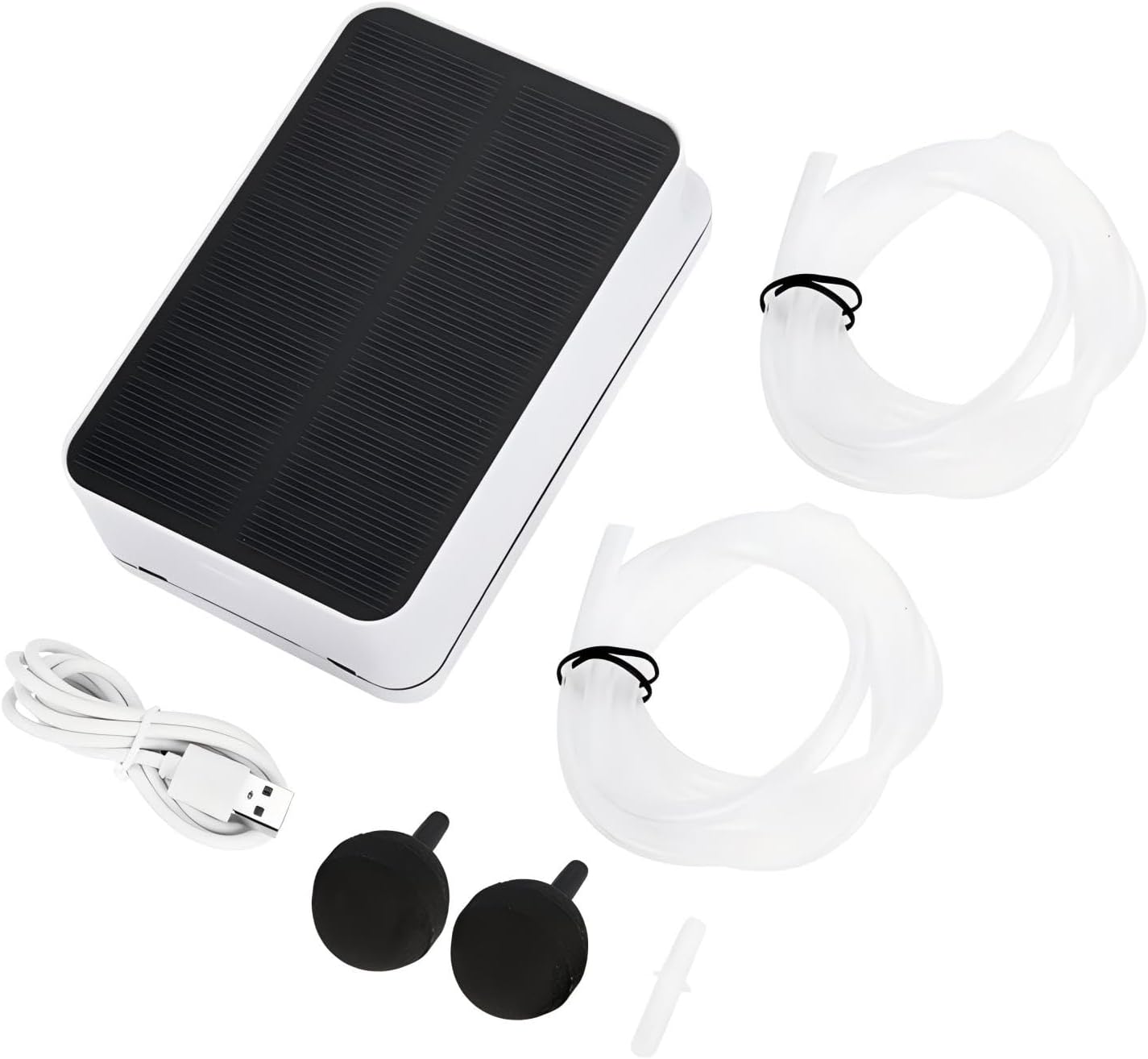 Solar Pond Aerator 3 Modes Solar Powered Pond Air Pump Oxgenator Aerator with Aquarium Oxygen Pipe Air Stone for Aquarium Fish Tank Garden Pond