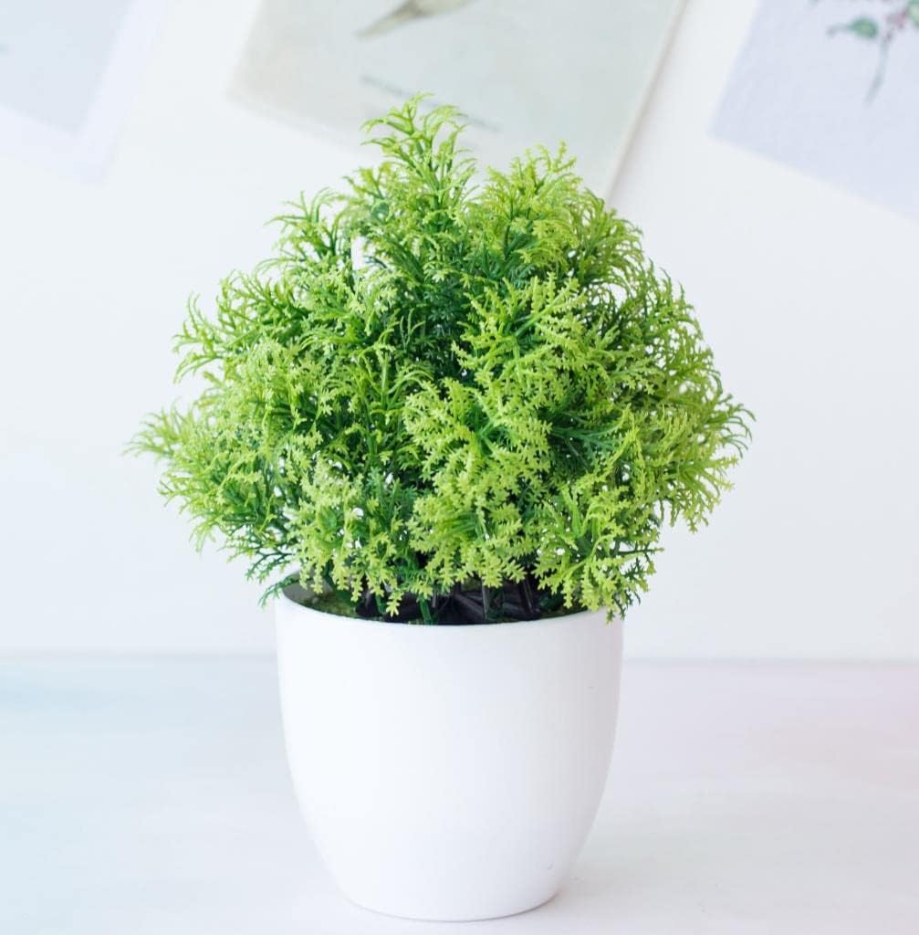 Yapay Çiçek Beyaz Saksıda Fesleğen Dekoratif Masa Çiçeği 25cm