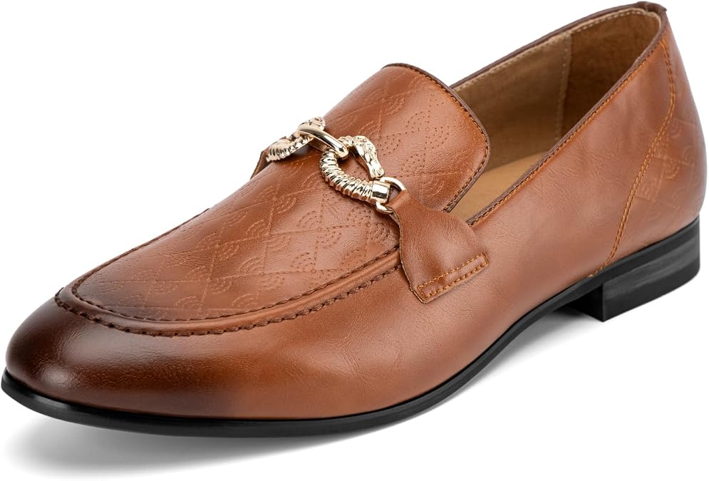 Meijiana Men's Fashion Classic Microfiber PU Leather Loafers and Weeding Dress Shoes for Men