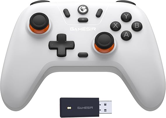 GameSir Nova Lite Kabelloser PC & Switch Controller Hall-Effekt (Weiß) PC Gamepad Joystick for Windows PC/Switch/Stem/iOS/Android with Hall Effect Trigger Dual Vibration Turbo Movement