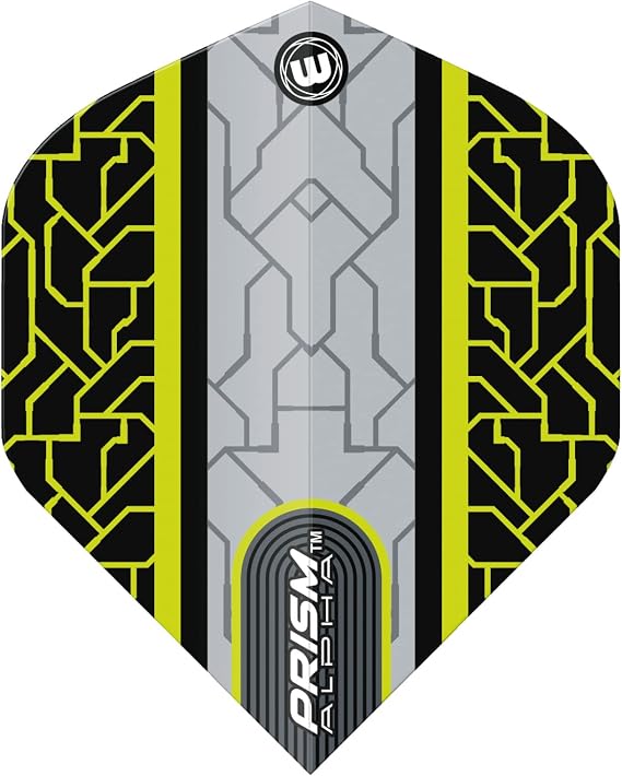 WINMAU Prism Alpha Circuit Black & Yellow Dart Flights - 1 set per pack (3 flights in total)