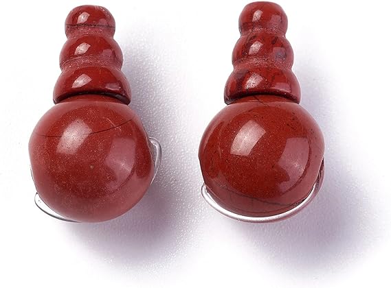 Craftdady 10 Sets Natural Red Jasper 3-Hole Guru Beads Energy Healing Gemstone Buddha Prayer Round & Cone Beads for Mala Bracelet Rosary Necklace Jewelry Making