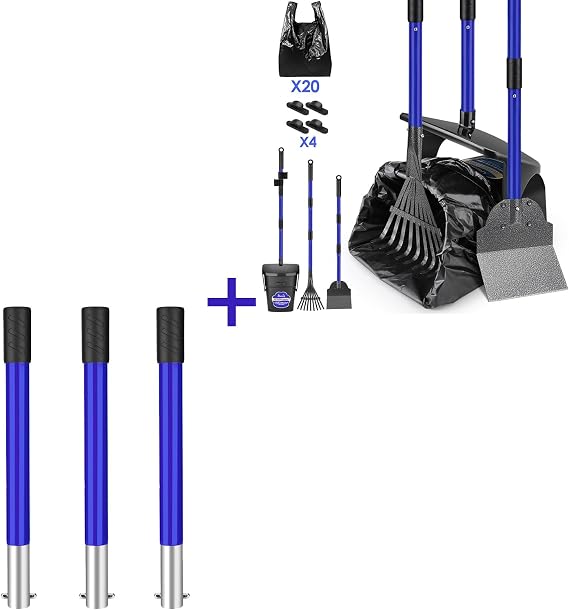 Lukovee Bundle Dog Pooper Scooper & 9.8in Extension Segment * 3
