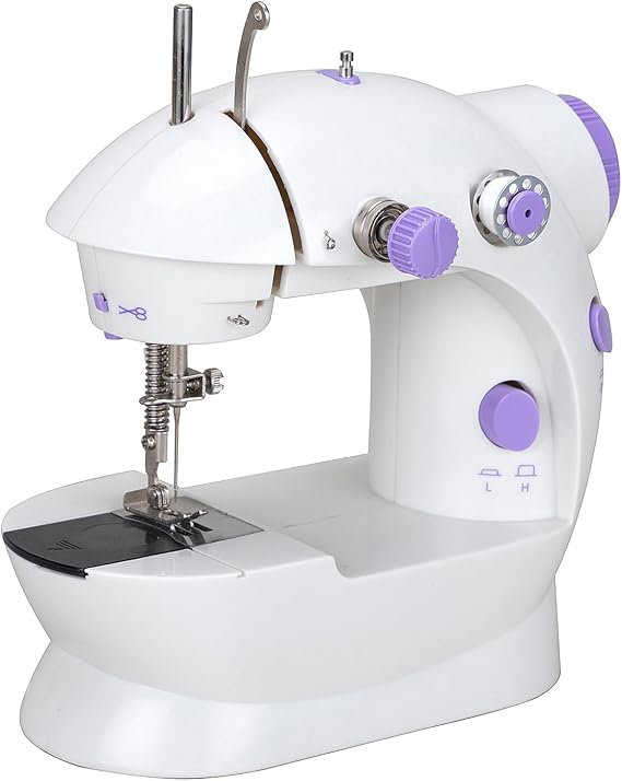 Electronic Sewing Machine, Mini Machine Double Thread 2-Speed With Pedal For Clothing, Curtains, Handicrafts