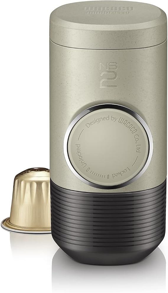 WACACO Minipresso NS2 Taşınabilir Espresso Makinesi, Minipresso NS'nin Yeni Nesli, Elle Çalışan Kahve Makinesi, Nespresso Orijinal Kapsülleri ve Uyumluları ile Uyumlu (NS Kapsülleri)
