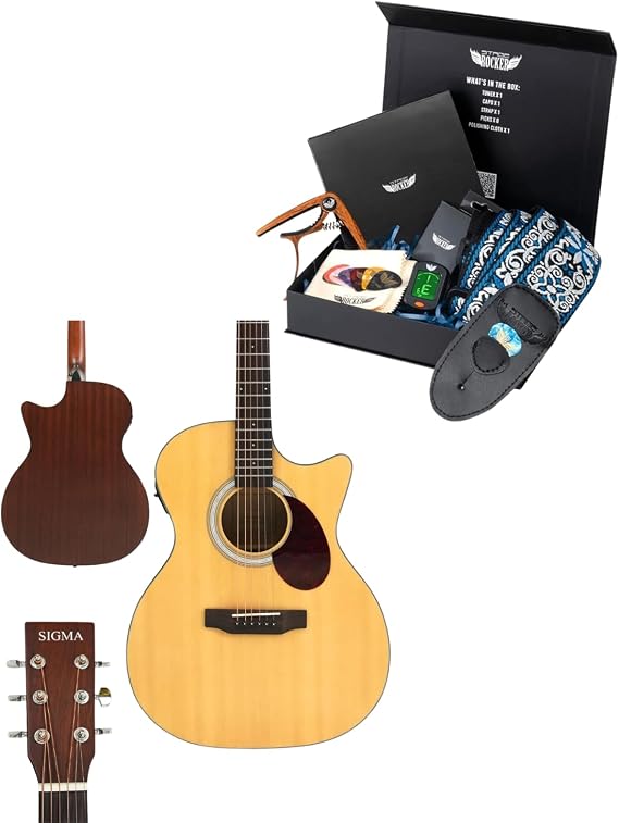 SIGMA 40 Acoustic Electric Guitar + Guitar Accessories Gift Box