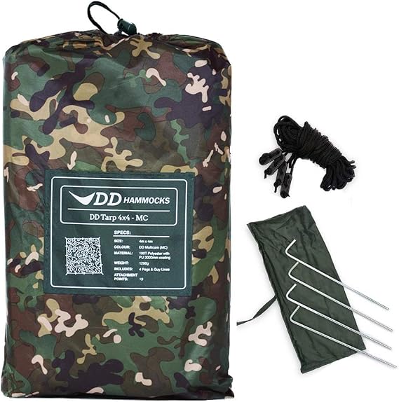 DD Hammocks - DD Tarp 4x4 - MC- Large Waterproof Group Shelter for Tarp Camping And Team Expeditions