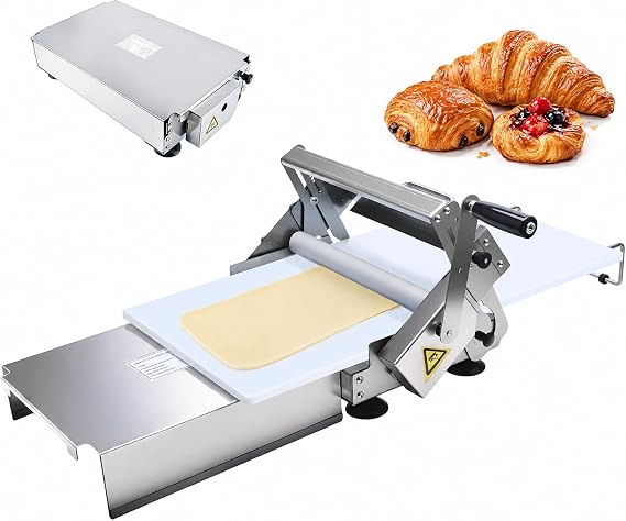 40.5"x22.8" Manual Dough Sheeter, Foldable Commercial Tabletop Dough Roller | 025 mm Adjustable Thickness with 56 Settings for Pizza Crusts, Croissants, Puff Pastry, Pasta, Fondant and Pie Crusts (400C)