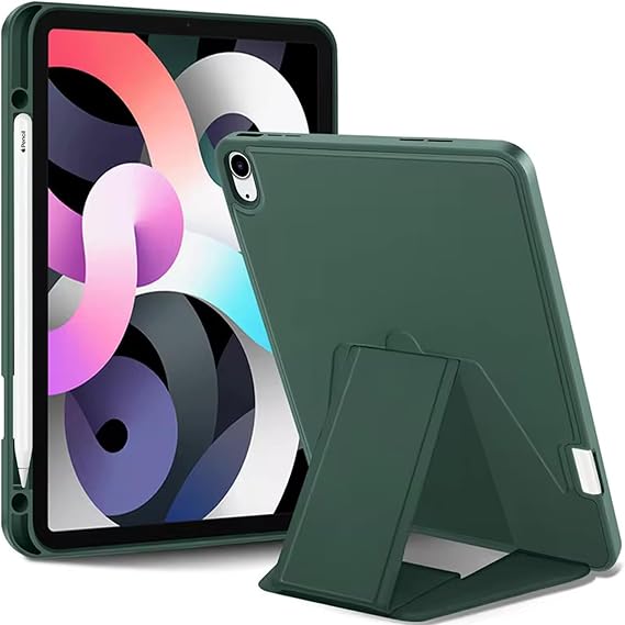 Coverzone Apple iPad Pro ile uyumlu 12.9 (6.Nesil 2022) Kılıf Lüks Kadife İç Kaplamalı iPad Pro 12.9 6.Nesil Suni Deri, Mıknatıslı V- Stand Tablet Arka Kapak (Haki, Apple iPad Pro 12.9 6.Nesil (2022)