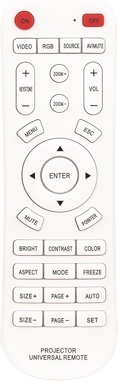 Universal Projector Remote Control | Replacement Compatible with Most Epson/Optoma/Samsung/Panasonic/Viewsonic/Infocus/Benq/Sanyo/NEC/Toshiba/Sony Projectors