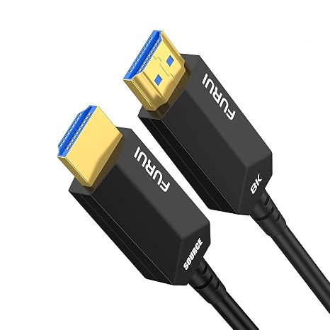 8K Fiber HDMI Cable 25ft, Fiber Optic HDMI 2.1 Cable 8K@60Hz,4K@120Hz, 48Gbps, Dynamic HDR, eARC, BT 2020 Compatible with RTX 3080/3090 Xbox Series X PS5 Denon AV Receiver LG Samsung Sony TV