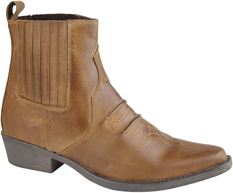Gringos JONES Leather Ankle Cowboy Boots Distressed Black