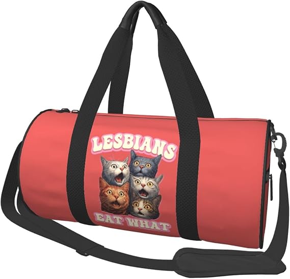 Lesbians Eat What Duffel Bag Gym Bag Travel Sports Tote Large Foldable Beach Swim Yoga1