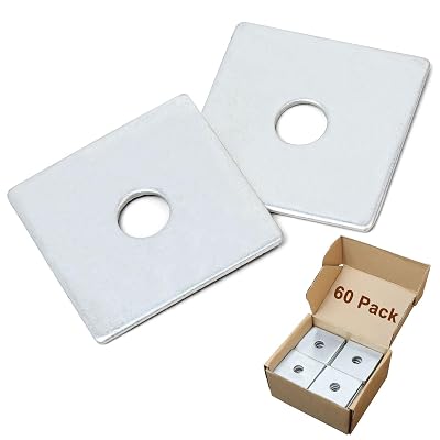 Square Washers, 60 Pack Fits M12 Bolts, 2 × 2 Galvanized Washers