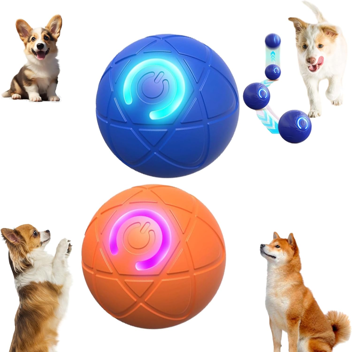 FOLENZU Thelifeh Smart Jumping Dog Toy, Automatic Moving Ball for SmallMediumLarge Dogs