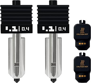 2PK 0.4MM P2S Hotend with Hardened Nozzle for Bambu Lab P2S/X2D/H2S/H2D/H2C/A1/A1 Mini Hot End Extruder Print Head Accessories- Quick Swap Nozzle, Anti-Leak Design, Identification Code
