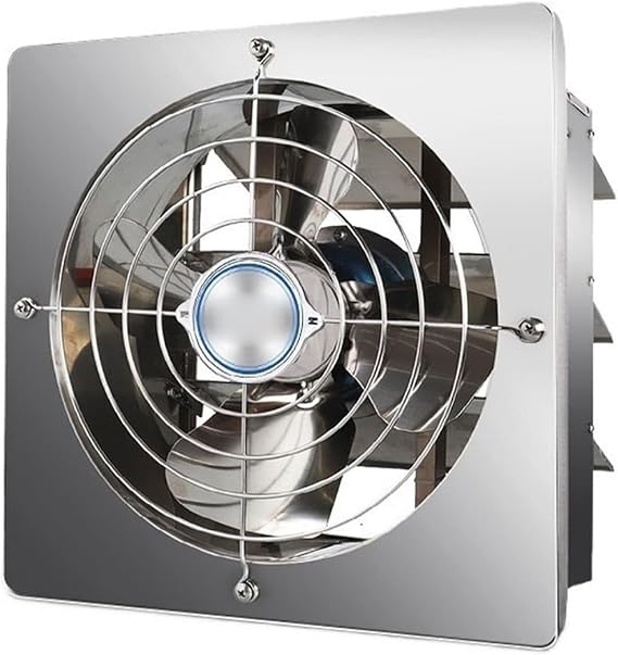 Extractor fan Stainless Steel Exhaust Fan Kitchen Exhaust Fan Window Type Powerful Mute Louvered Ventilation Fan Smoke Extraction Household Exhaust Fan Bathroom extractor fan(8inch)