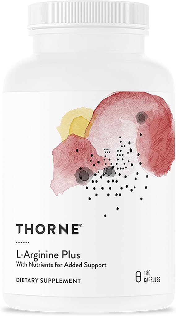 THORNE - L-Arginine Plus - Added Antioxidant Support - Supports Heart Health, Nitric Oxide Production, Exercise Capacity & Optimal Blood Flow* - Third-Party Certified - Dairy-Free - 180 Capsules