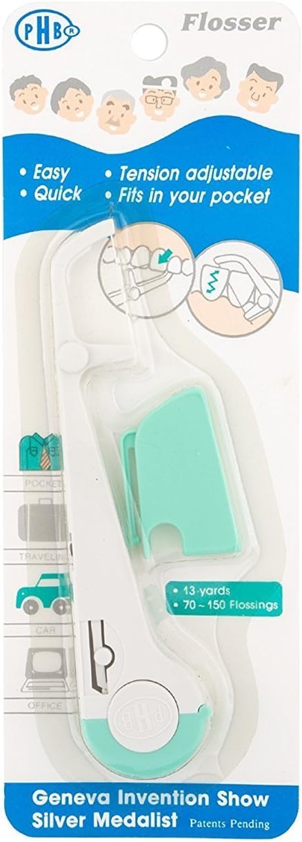 Tension Adjustable and Reusable Pocket Flosser (12 Pack)