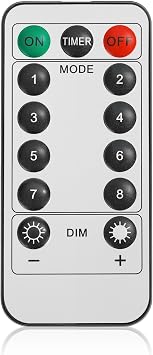 Lewondr Remote Control, Multifunction Led Light Strips with Remote for Christmas Tree Topper with USB Plug, 13 Key Led Controller with 6-Hour Timer Function, 8 Lighting Modes and 4 Brightness Levels